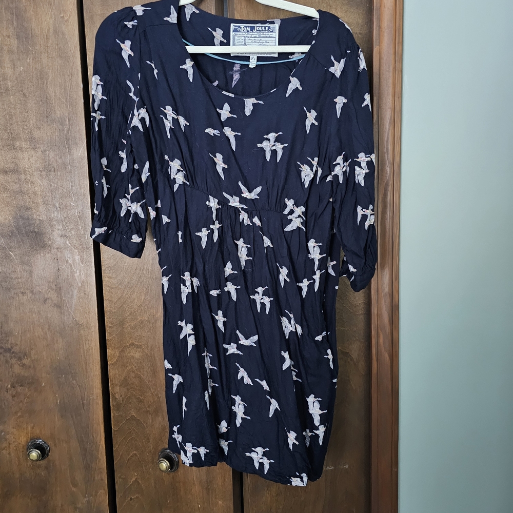 Joules Navy Top with Bird Pattern